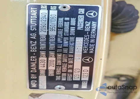 1979 Mercedes Benz Benz Cl from USA, damaged, VIN 12312312145206